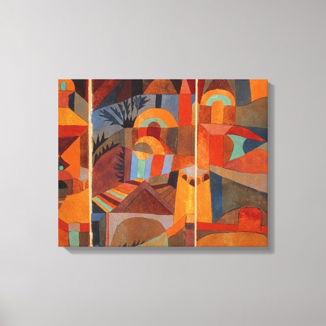 Klee Temple Gardens, färgstark Abstrakt Canvastryck (Framsida)