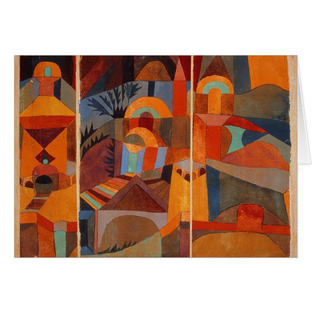 Klee Temple Gardens, färgstark Abstrakt Hälsningskort (Framsidan Horizontal)