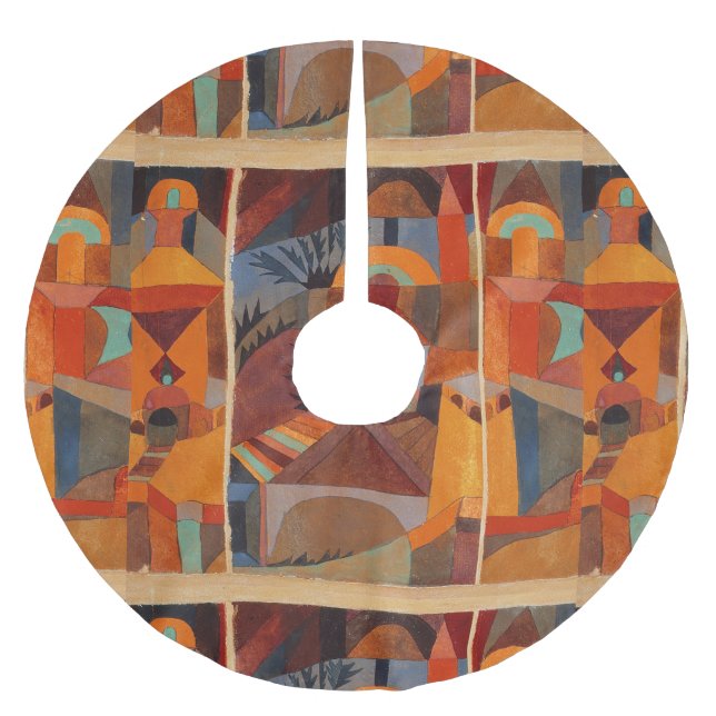 Klee Temple Gardens, färgstark Abstrakt Julgransmatta Borstad Polyester (Framsidan)