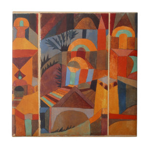 Klee Temple Gardens, färgstark Abstrakt Kakelplatta