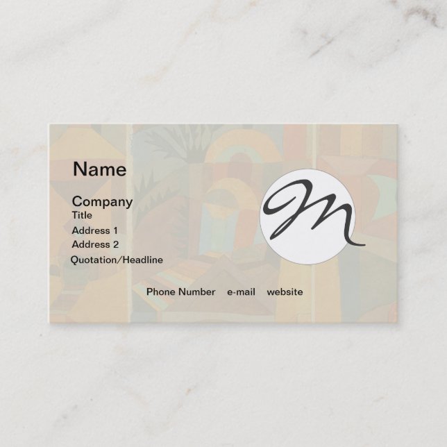 Klee Temple Gardens, färgstark Abstrakt Visitkort (Framsida)