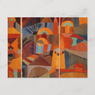 Klee Temple Gardens, färgstark Abstrakt Vykort