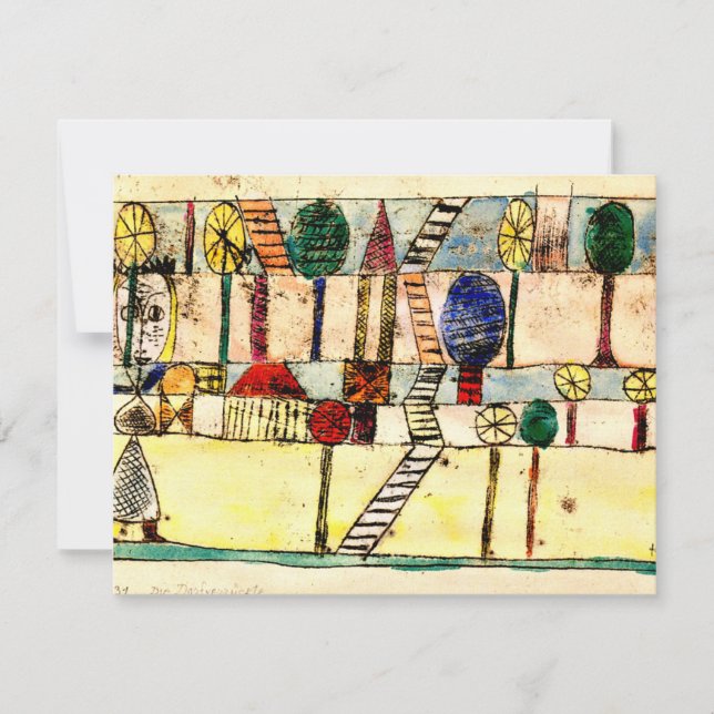 Klee - The Crazy Village, populär abstrakt-tecknin Kort (Framsida)