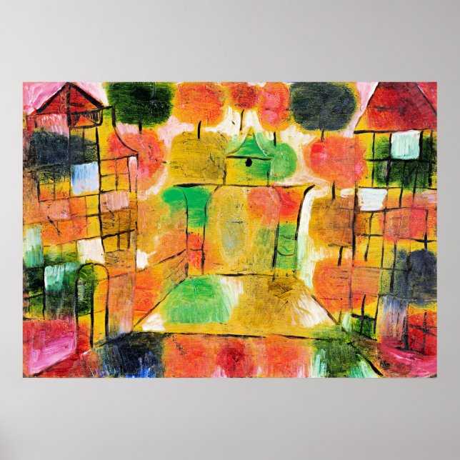 Klee - Träd och arkitektur Poster (Framsidan)