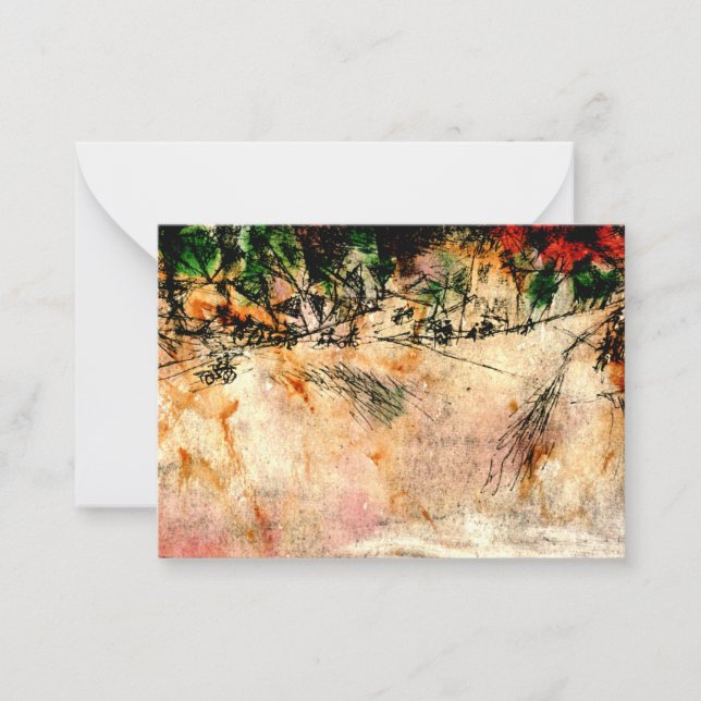 Klee - Vägknutpunkt (kol teckning) Anteckningskort (Framsida)