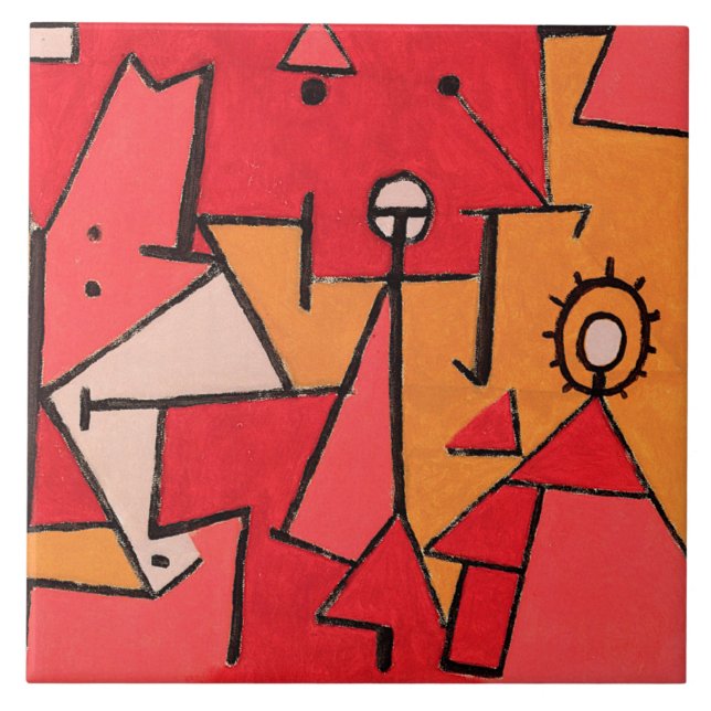 Klee - Värme, målning av berömd, Kakelplatta (Framsidan)