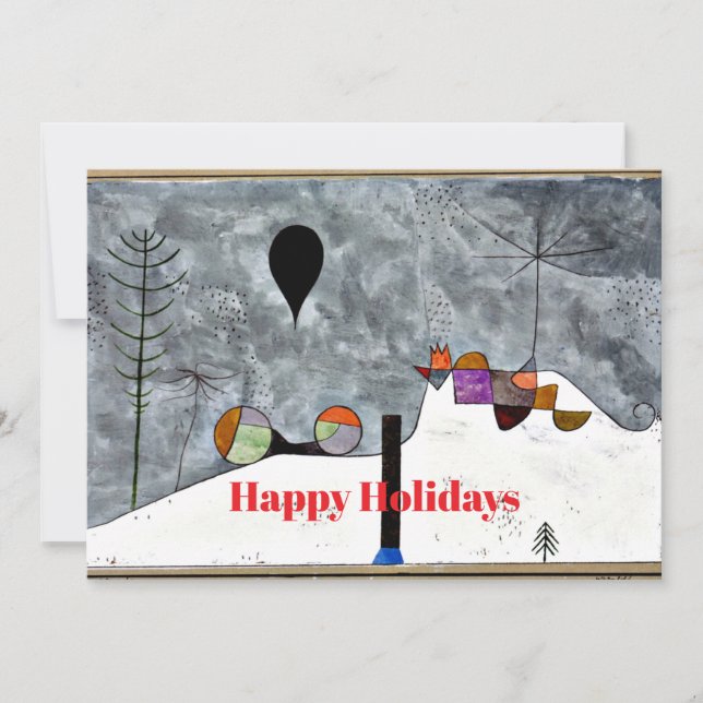 Klee - Vinter, abstrakt konst jul Julkort (Framsida)