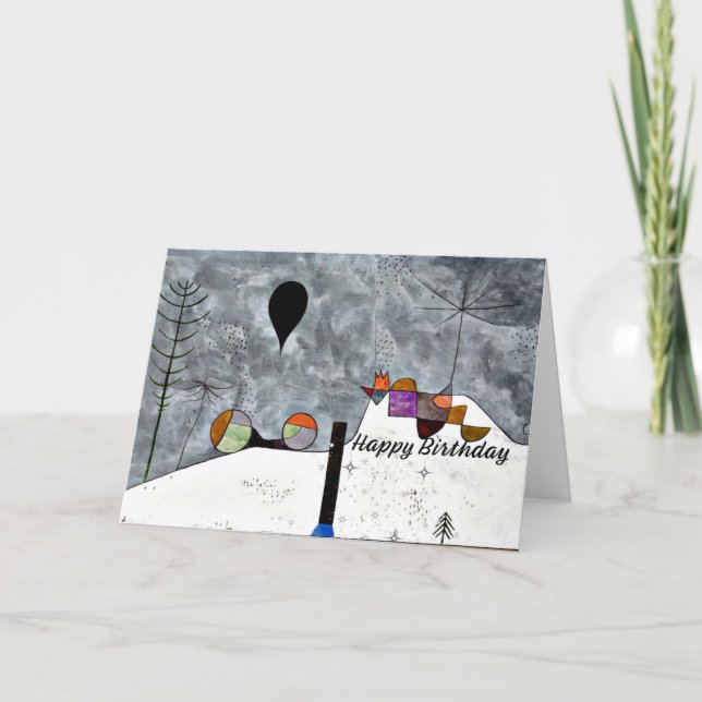 Klee - Vinter, Paul Klee målning, Födelsedagsönskn Kort (Framsida)