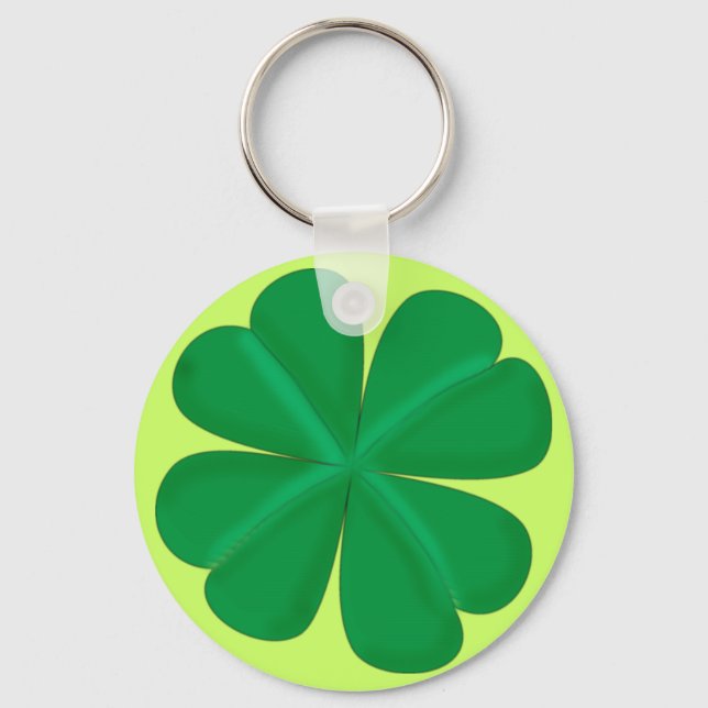 Kleeblatt vierblättrig Glücksbringer Nyckelring (Framsida)