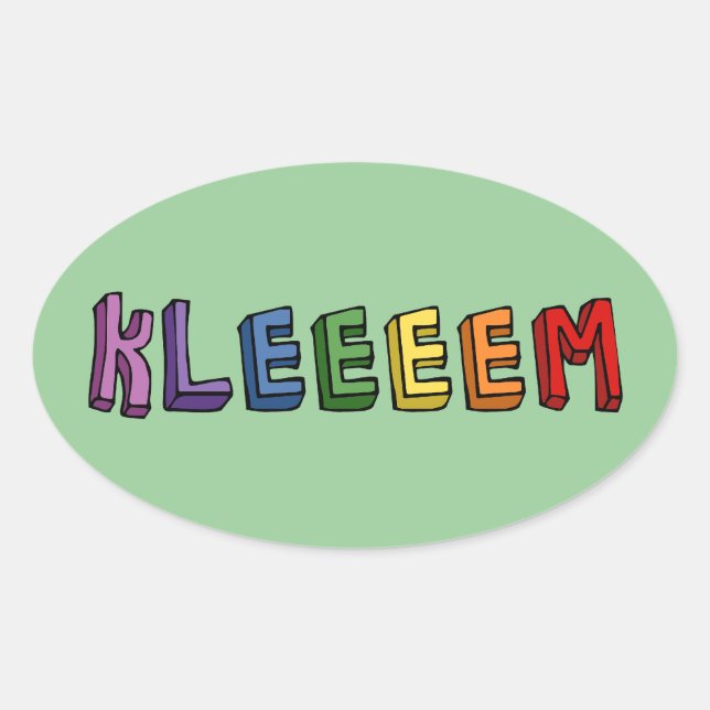 Kleem Ovalt Klistermärke (Framsida)