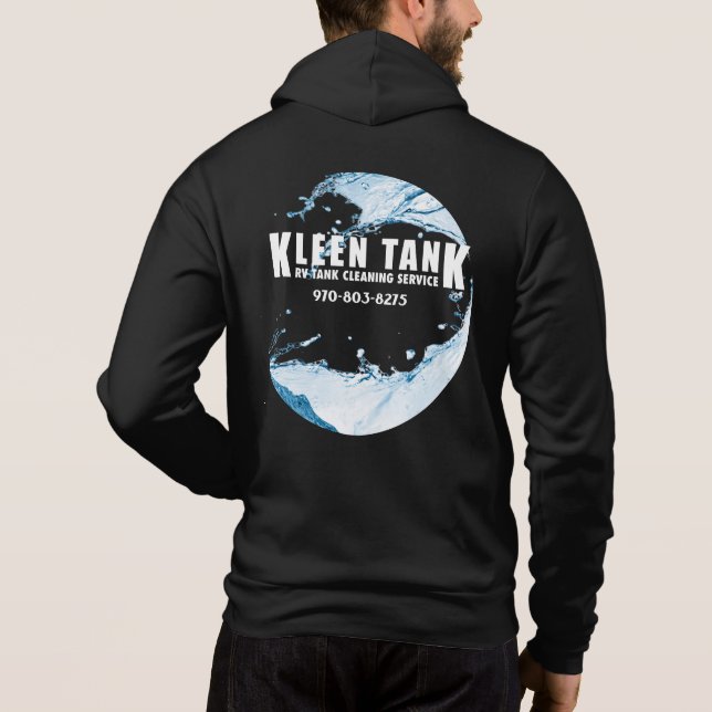 Kleen Tank Blue w/ Back Design Zip Front Hoodie T Shirt (Baksida)