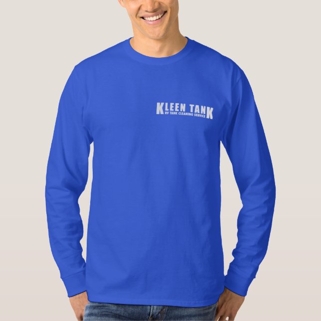 Kleen Tank-logotyp vit på främre fickan endast T Shirt (Framsida)