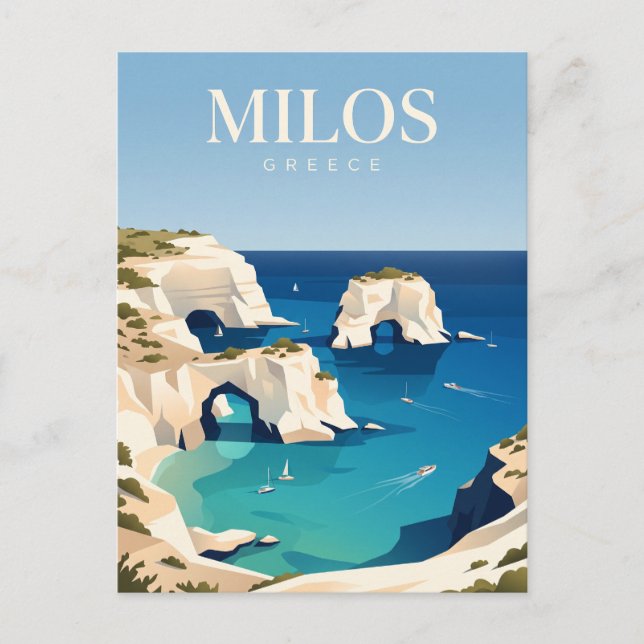 Kleftiko Cove Milos Grekland Vykort (Framsida)