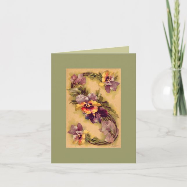 Klein blommaalfabet S -- NOTERA KORTET DKGR Kort (Framsida)