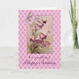 Klein Lila Bellros Campanula Friend Birthday Kort