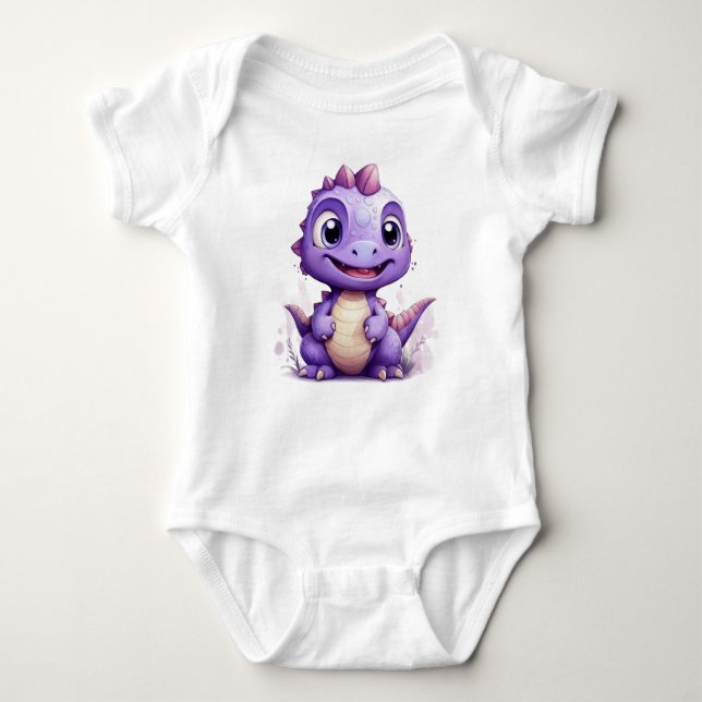 Kleine Paarse Dino T Shirt (Framsida)
