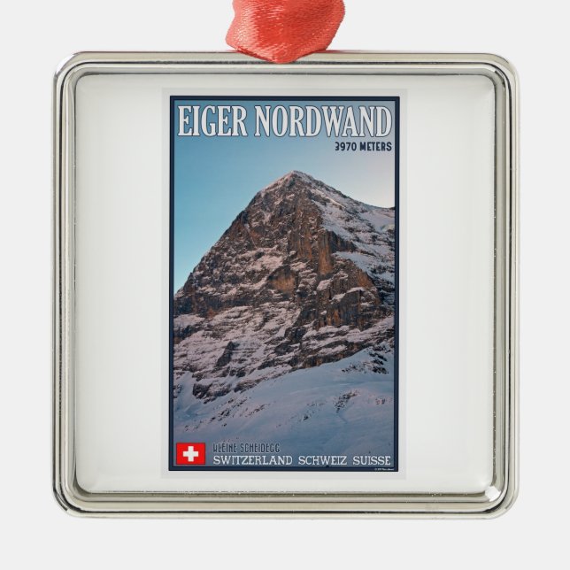 Kleine Scheidegg - den norr väggen av Eigeren Julgransprydnad Metall (Framsidan)