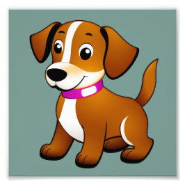 Kleiner brauner Hund, stehend -  Fototryck