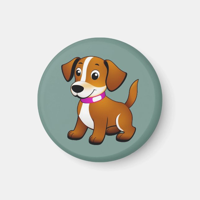 Kleiner brauner Hund, stehend -  Magnet (Framsidan)