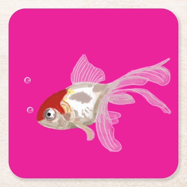 Kleiner Goldfisch -  Underlägg Papper Kvadrat (Framsidan)