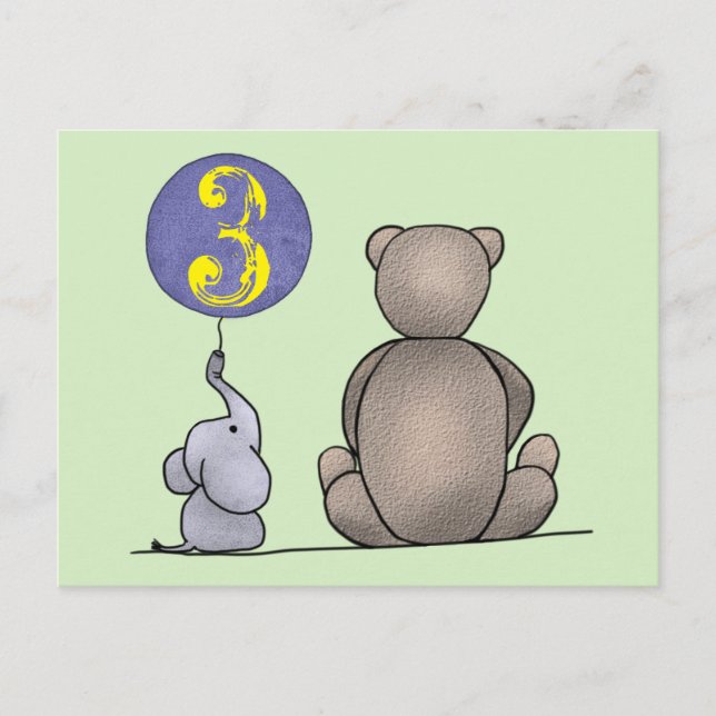 Kleiner Kerl Wird 3 Vykort (Framsida)