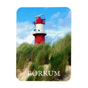 Kleiner Lighthouse, Borkum, Öster Frisia, Tyskland Magnet