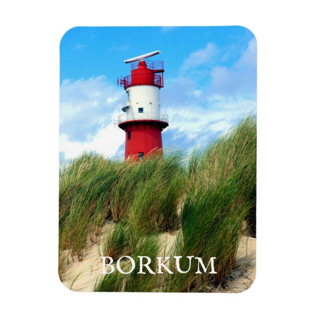 Kleiner Lighthouse, Borkum, Öster Frisia, Tyskland Magnet (Vertikal)