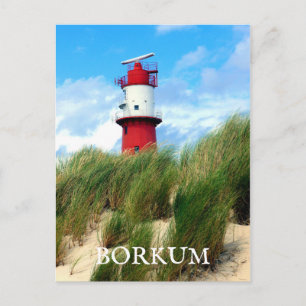Kleiner Lighthouse, Borkum, Öster Frisia, Tyskland Vykort