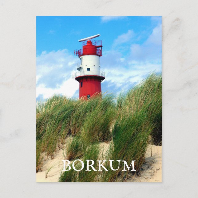 Kleiner Lighthouse, Borkum, Öster Frisia, Tyskland Vykort (Framsida)