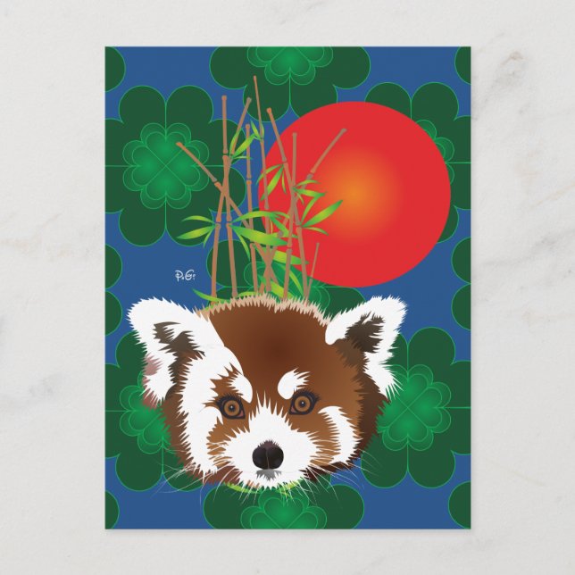 Kleiner Panda (Ailurus fulgens) Postkarte Vykort (Framsida)