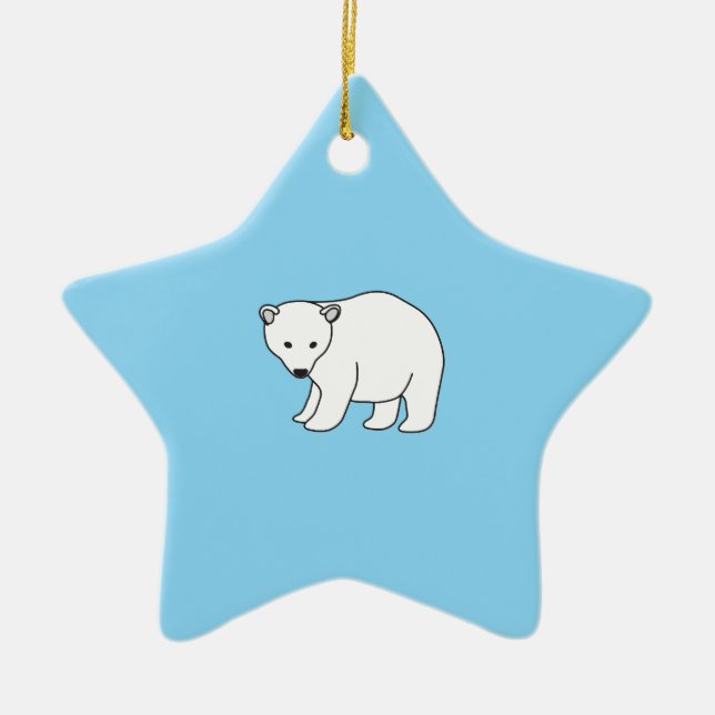 kleiner, süßer Eisbär Julgransprydnad Keramik (Framsidan)