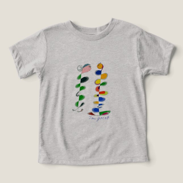 Kleinkinder Shirt mit zwei bunten lustigen Figuren T Shirt (Design Framsida)