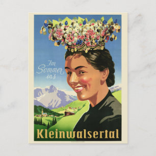 Kleinwalsertal Austria Vintage affisch Vykort
