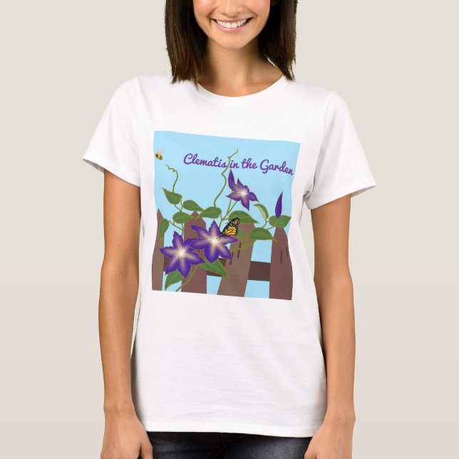 Klematis i trädgården  t shirt (Framsida)