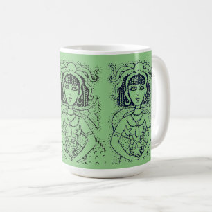 KLEOPATRA BLÅSBÄNKA SJÖJUNGFRU, FANTASY GOTH SIRÉN KAFFEMUGG