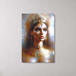 Kleopatra Porträt in Goldener Majestät Canvastryck