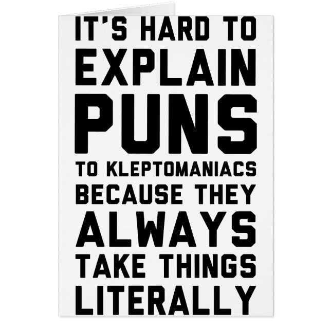 Kleptomaniacvits Hälsningskort (Framsidan)