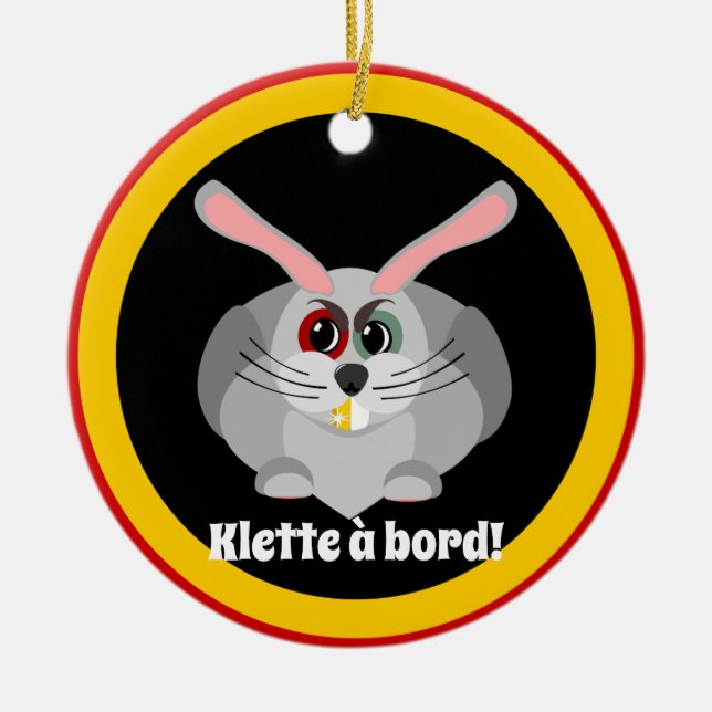 Klette ombord - belgisk folklore julgransprydnad keramik (Framsidan)