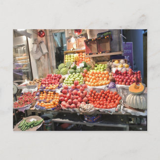 kleurrijke fruitkraam vykort