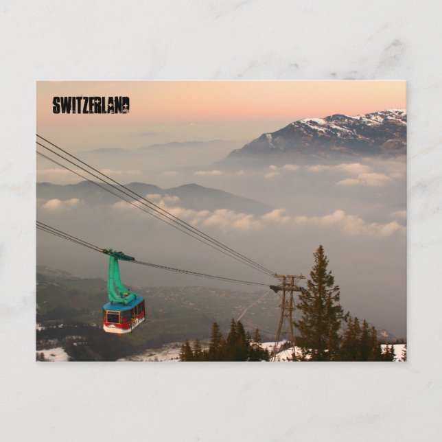 Klewenalp Schweiz Ski Resort Swiss Alp Sunset Vykort (Framsida)