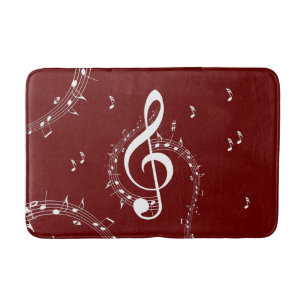 Kliactic G Clef Music Red Badrumsmatta