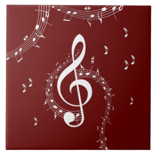Kliactic G Clef Music Red Kakelplatta
