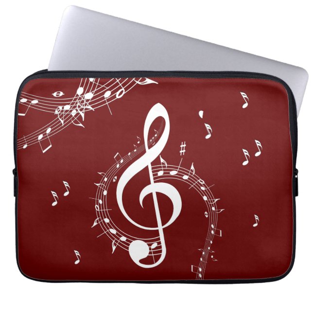 Kliactic G Clef Music Red Laptop Fodral (Framsidan)