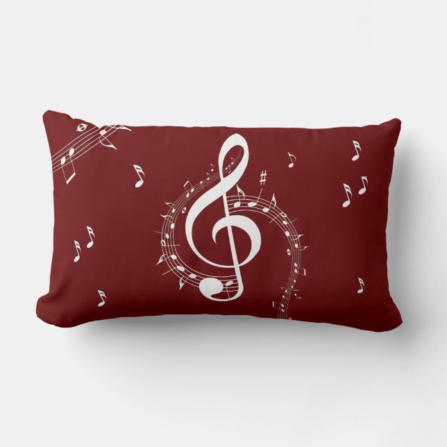 Kliactic G Clef Music Red Lumbarkudde (Framsida)