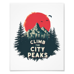 Klib City Peaks - Mountaineer Äventyr Awai Fototryck