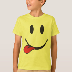 Klibba ut tungaemoji t shirt