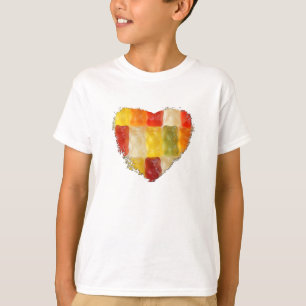 klibbig björnhjärta t shirt