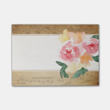 Klibbig vintagenotblad noterar