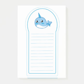 Klibbiga Narwal vadderar Post-it Block