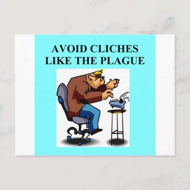 KLICHÉskämt för författare och författare Vykort (Framsida)